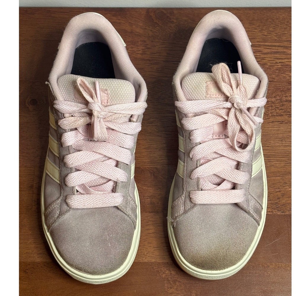 Adidas Pink Grand Court Suede Sneakers Women Size 4.5